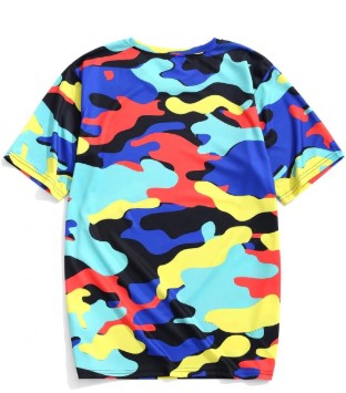 Camiseta camuflagem colorida
