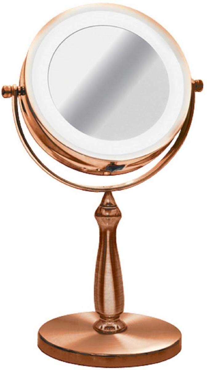 Espelho De Mesa Bronze Luz
