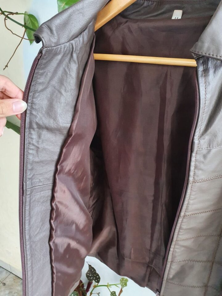 jaqueta de couro - marrom
