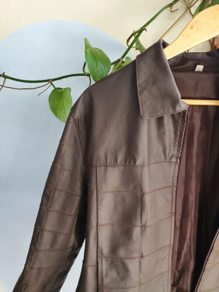 jaqueta de couro - marrom