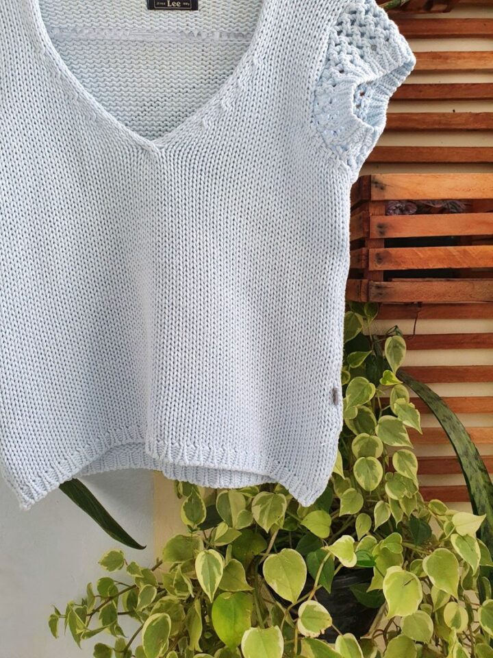 blusinhas tricot azul - since lee 1889